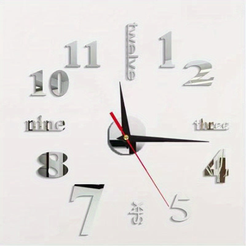 Unique 3D Mirror Wall Clock - Add a Modern Touch to Your Home Decor!