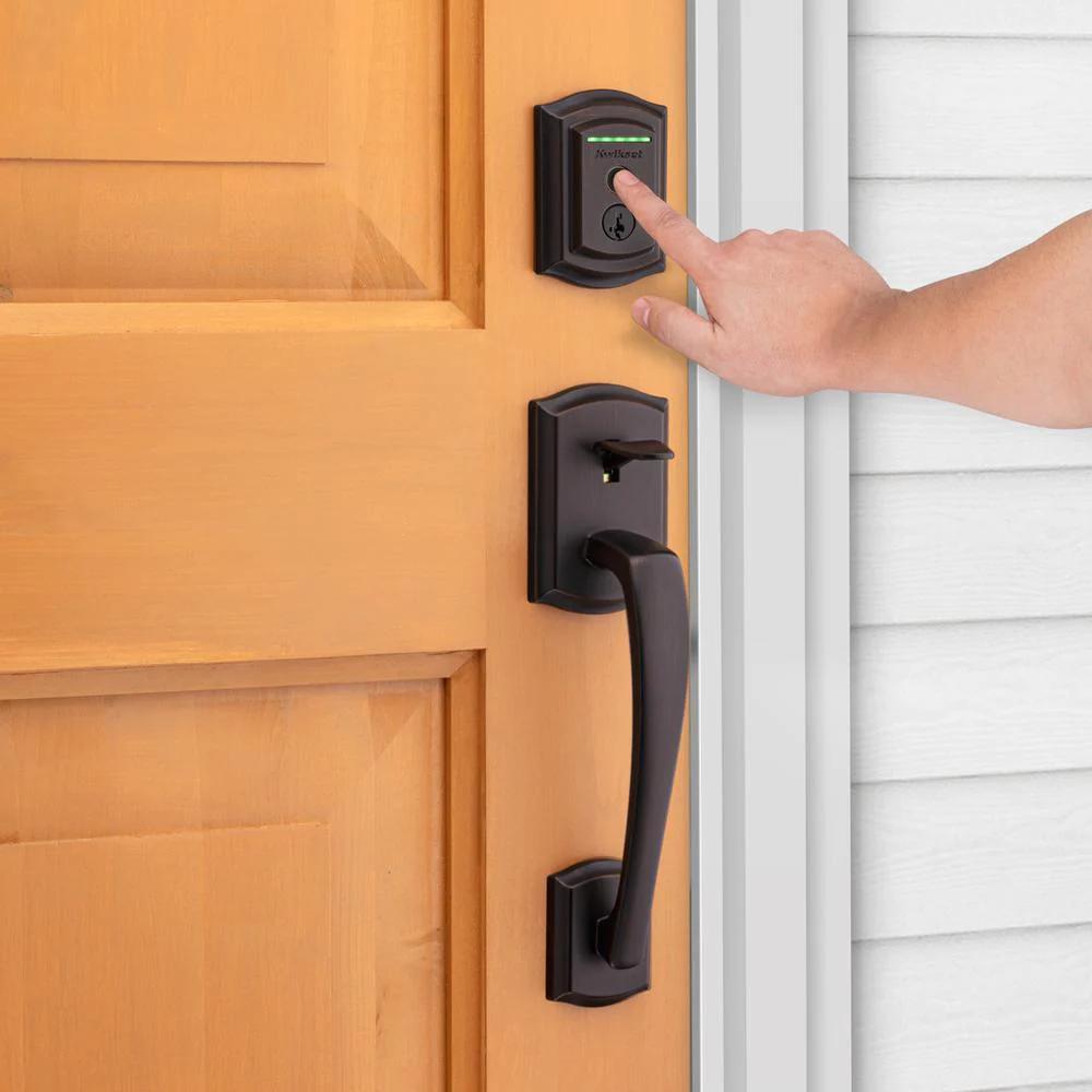 Halo Touch Venetian Bronze Traditional Fingerprint Wi-Fi Electronic Smart Lock Deadbolt Featuring SmartKey Security