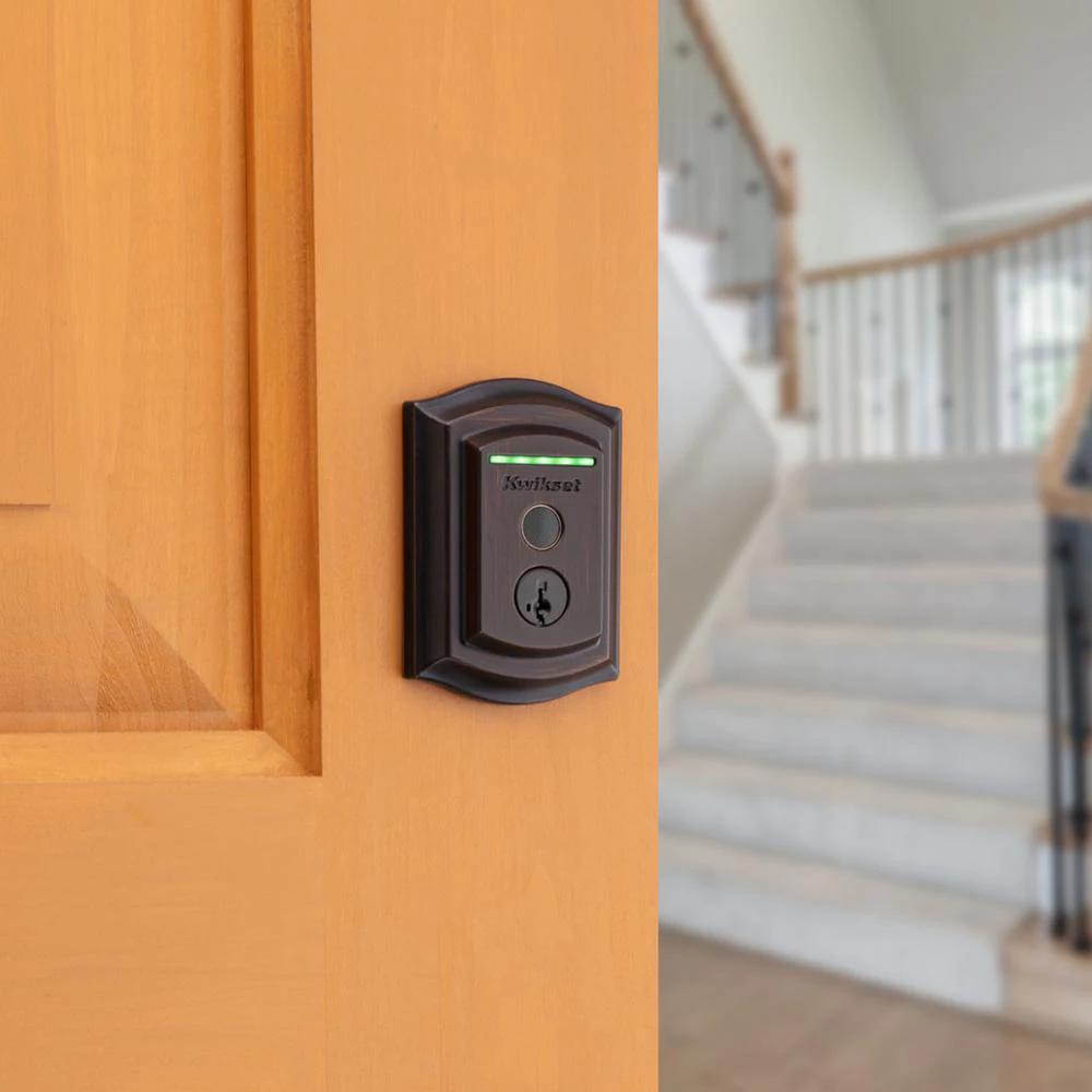 Halo Touch Venetian Bronze Traditional Fingerprint Wi-Fi Electronic Smart Lock Deadbolt Featuring SmartKey Security