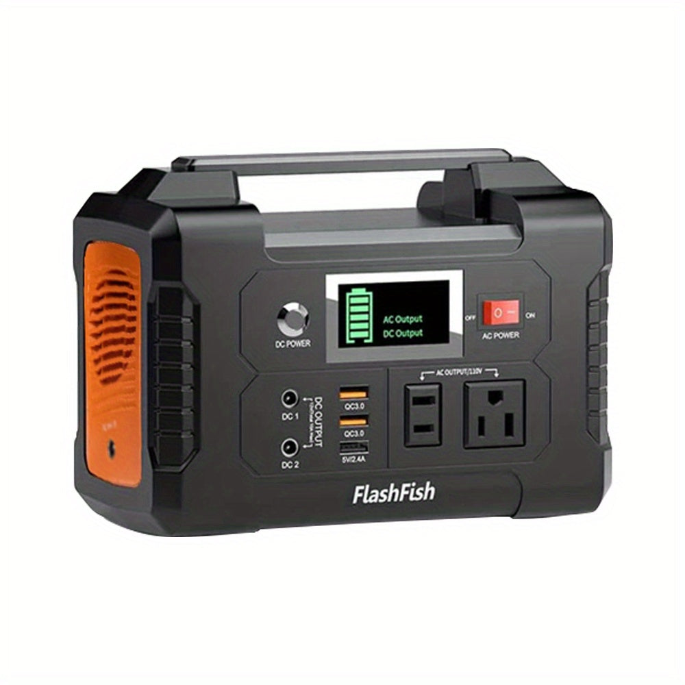 200W Portable Power Station FlashFish151Wh With AC Outlet/2 DC Ports/3 USB Ports Backup Battery /Power Supply For Outdoor Trip Camping Emergency
