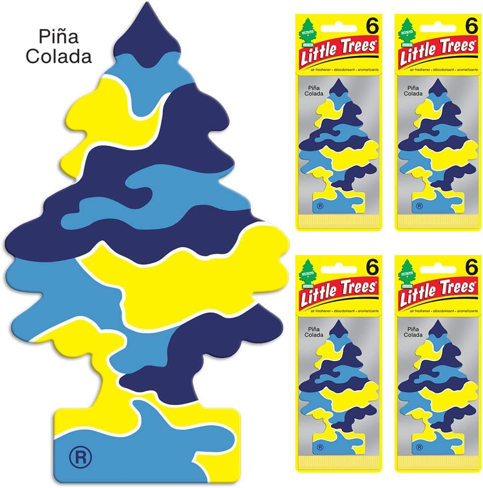 LITTLE TREES Air Fresheners Car Air Freshener. Hanging Tree Provides Long Lasting Scent for Auto or Home. Piña Colada, 24 Air Fresheners