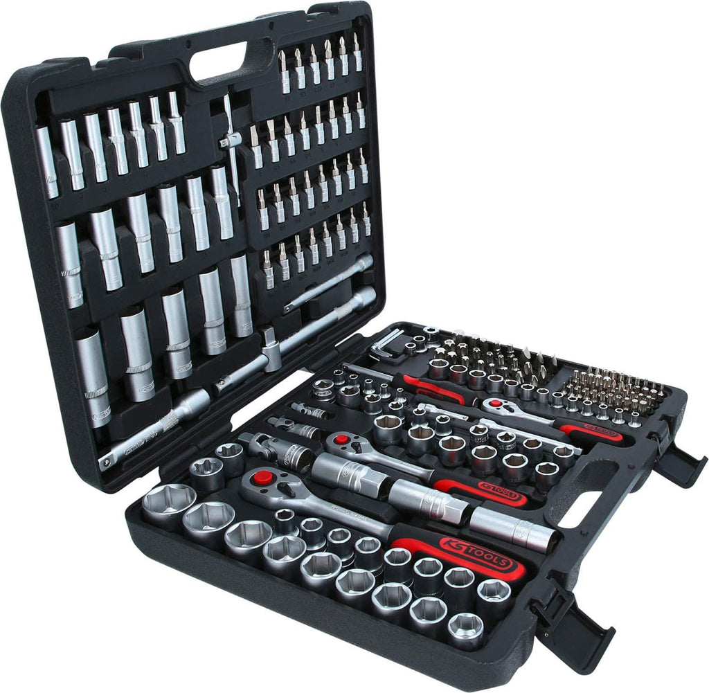 KS TOOLS 917.0795 Socket Set, 195 pcs incl. fine gearing reversible ratchet 1/4" + 3/8" + 1/2"
