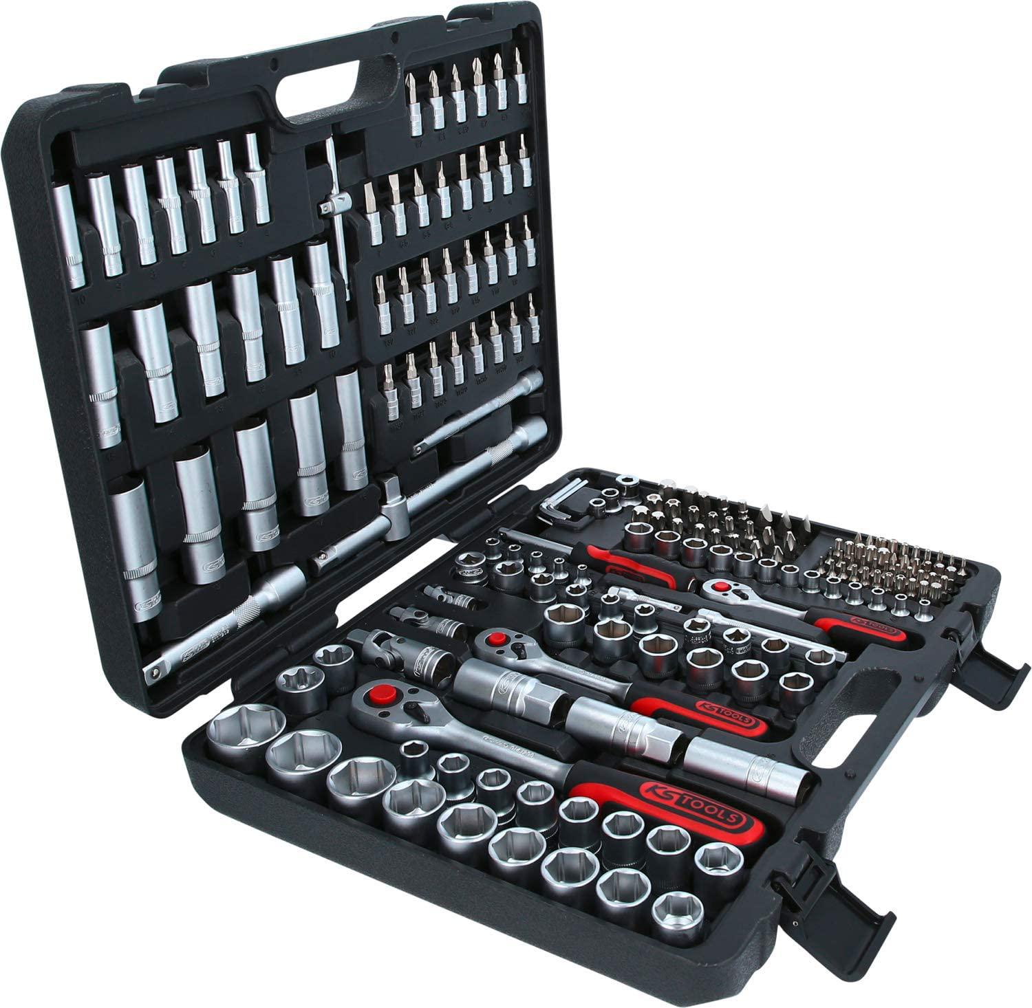 KS TOOLS 917.0795 Socket Set, 195 pcs incl. fine gearing reversible ratchet 1/4" + 3/8" + 1/2"