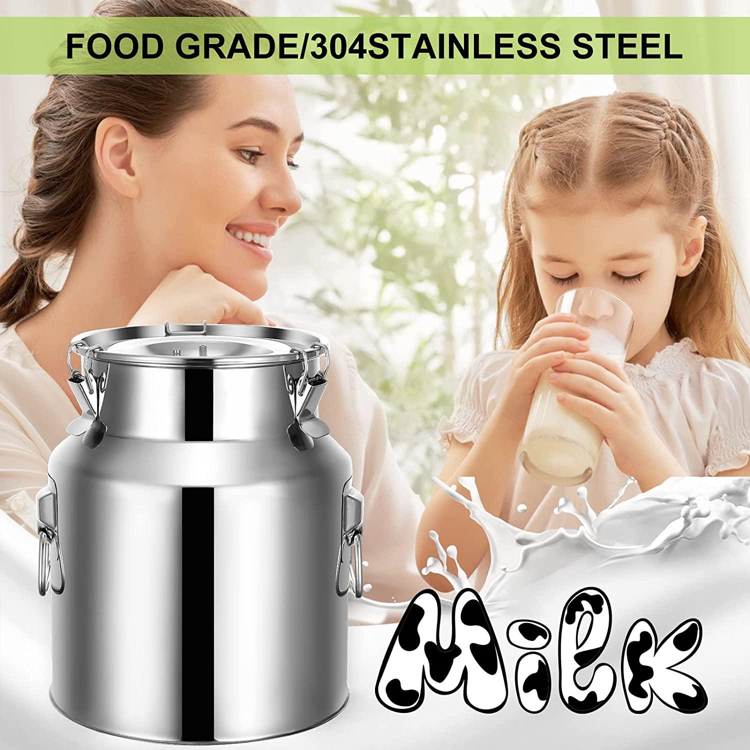 ARTYUIO 14L Cow MilMachine Automatic Pulsation Vacuum Pump Milker for Cows MilSupplies, w  Steel Bucket