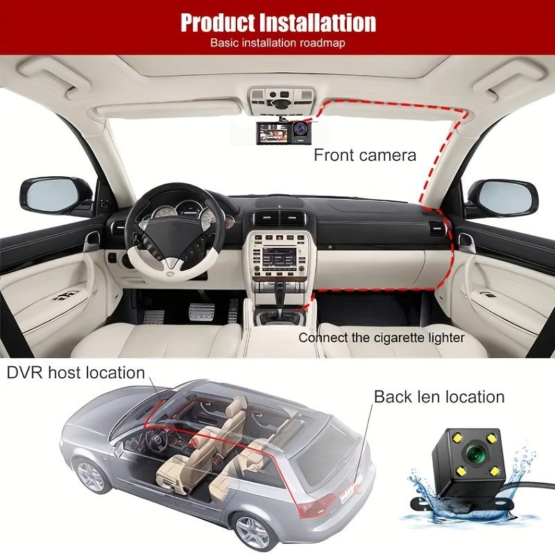 3 Channel Dash Cam For Car Camera 1080P Video Recorder Dashcam Black Box Dual Lens Inside Car DVR Rear View Camera Car Accessory