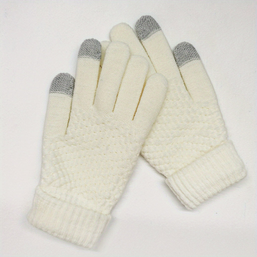 Winter Thickened Warm Wool Gloves Outdoor Windproof Cycling Gloves Touchscreen Gloves