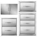 Outdoor Kitchen Drawer Door Access BBQ Drawer Vertical Walled Doors Construction