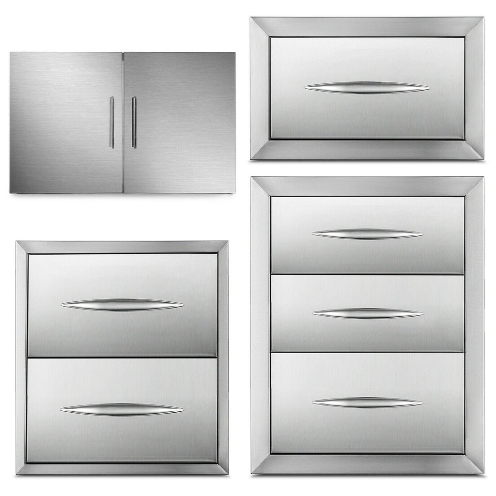 Outdoor Kitchen Drawer Door Access BBQ Drawer Vertical Walled Doors Construction