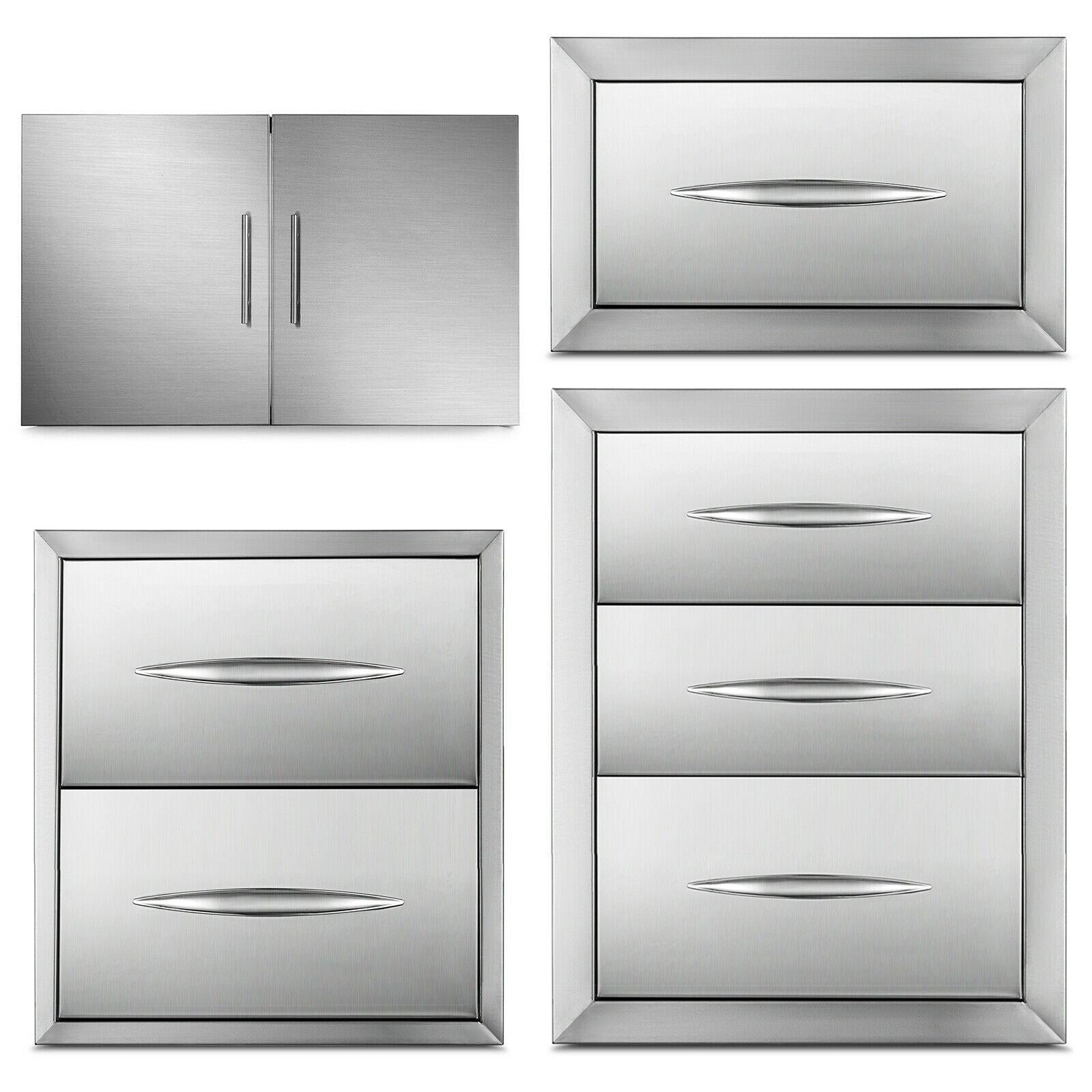 Outdoor Kitchen Drawer Door Access BBQ Drawer Vertical Walled Doors Construction