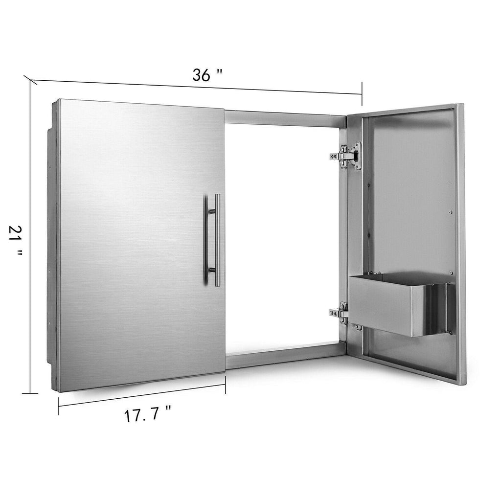 Outdoor Kitchen Drawer Door Access BBQ Drawer Vertical Walled Doors Construction