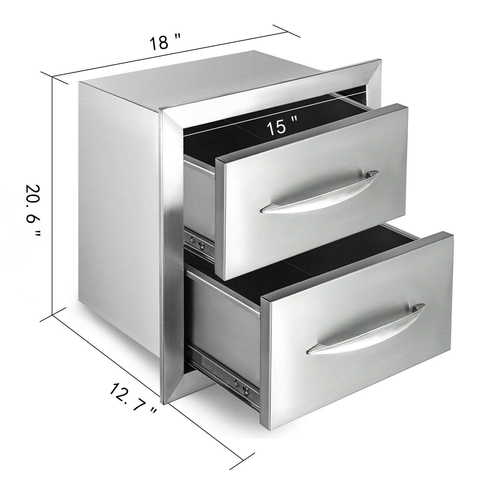 Outdoor Kitchen Drawer Door Access BBQ Drawer Vertical Walled Doors Construction