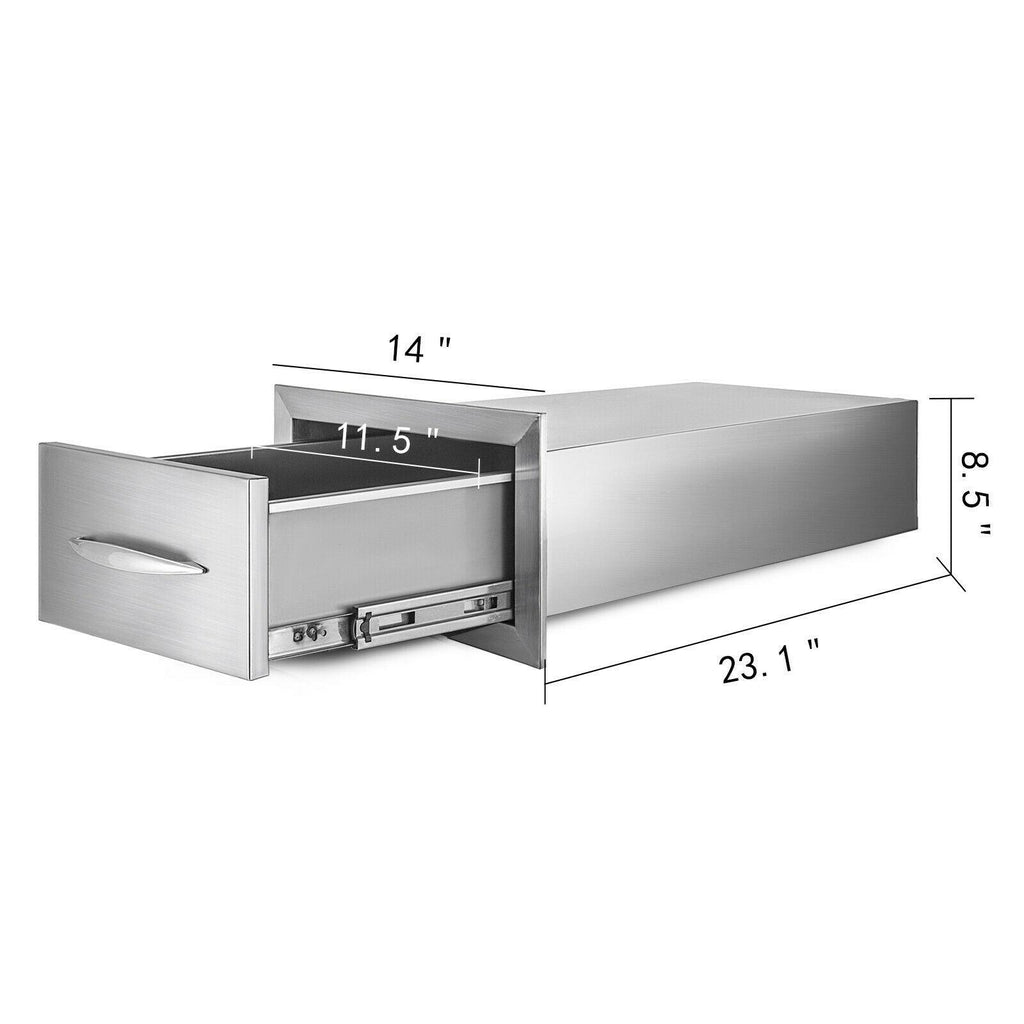 Outdoor Kitchen Drawer Door Access BBQ Drawer Vertical Walled Doors Construction