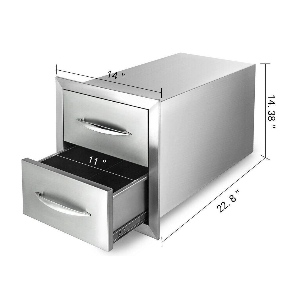 Outdoor Kitchen Drawer Door Access BBQ Drawer Vertical Walled Doors Construction