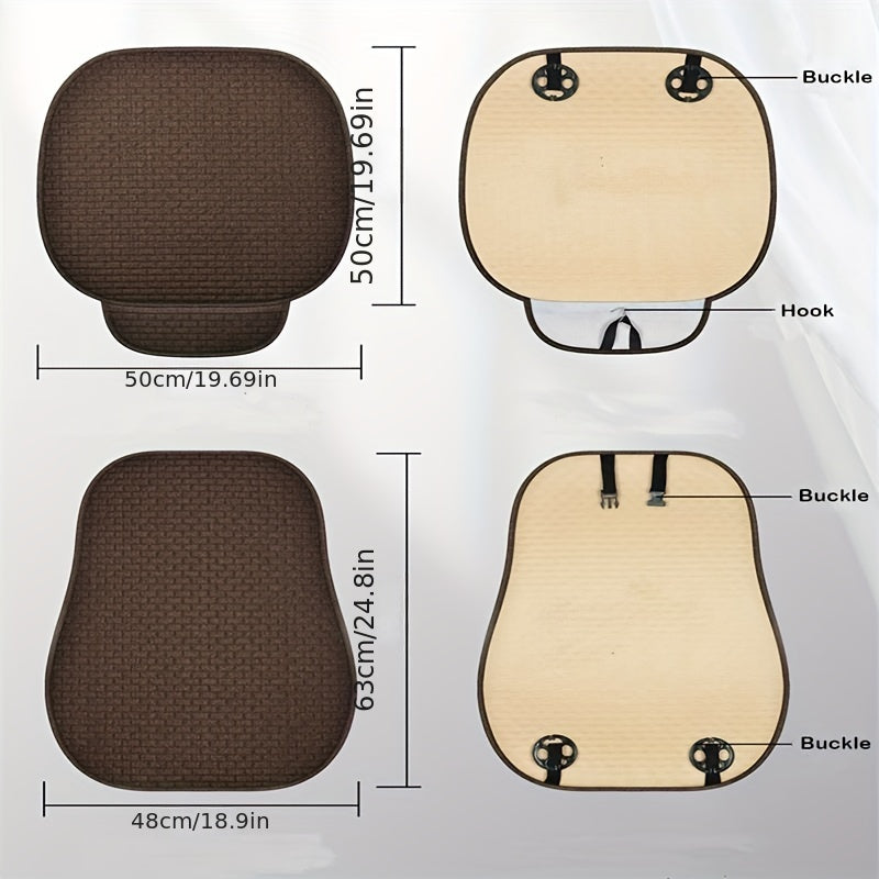 Flax Car Seat Cover Protector Linen Front Back Cushion Protection Car Seat Pad Mat Backrest Automobiles Front Backrest Seat Cushion