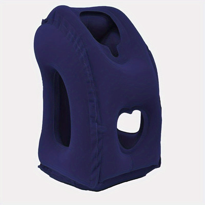 Comfy Inflatable Travel Pillow: Neck &amp; Lumbar Support For Airplane, Car, RV &amp;   - Folds Easily Into Bag!