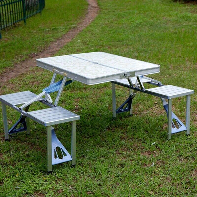 Portable Aluminum Alloy Folding Table Stall Table Siamese BBQ Camping Table Set