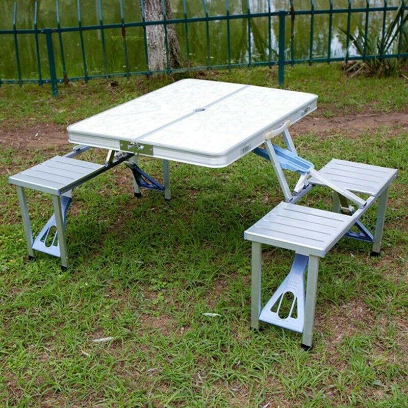 Portable Aluminum Alloy Folding Table Stall Table Siamese BBQ Camping Table Set