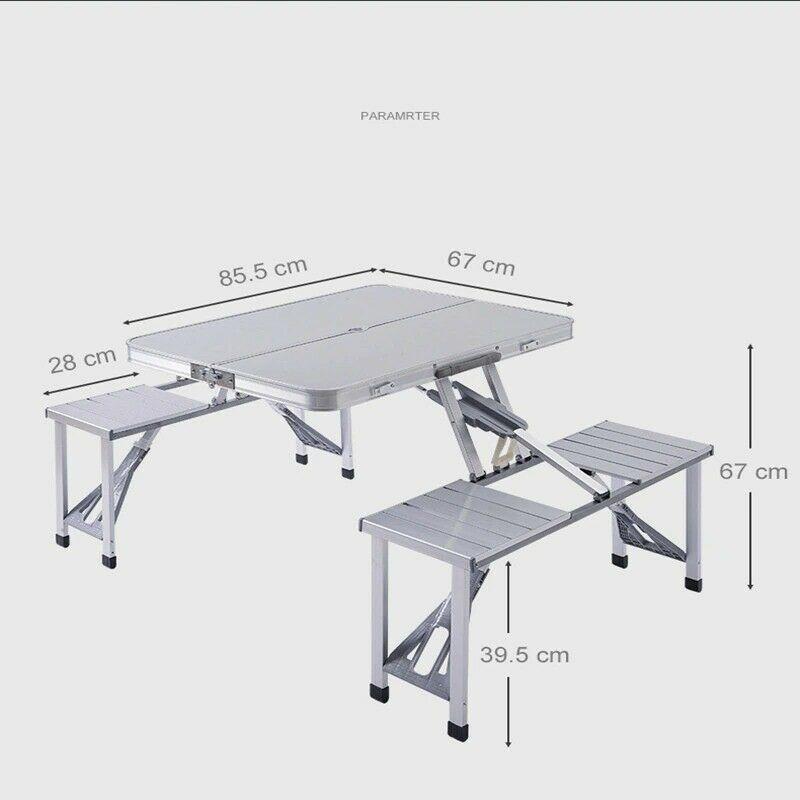 Portable Aluminum Alloy Folding Table Stall Table Siamese BBQ Camping Table Set