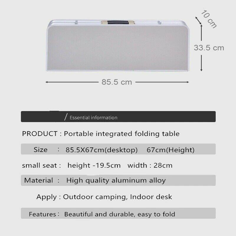 Portable Aluminum Alloy Folding Table Stall Table Siamese BBQ Camping Table Set