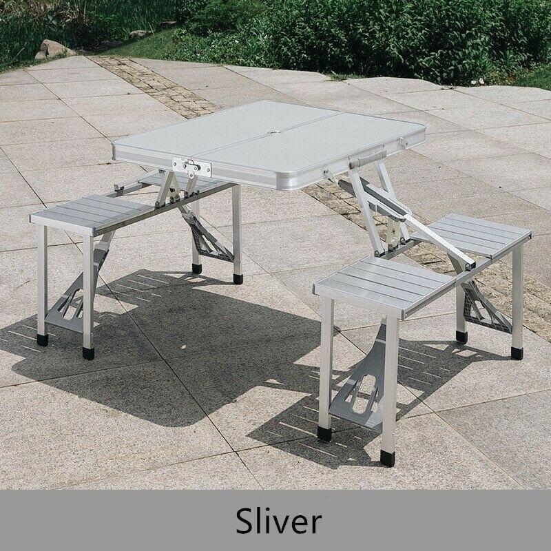 Portable Aluminum Alloy Folding Table Stall Table Siamese BBQ Camping Table Set