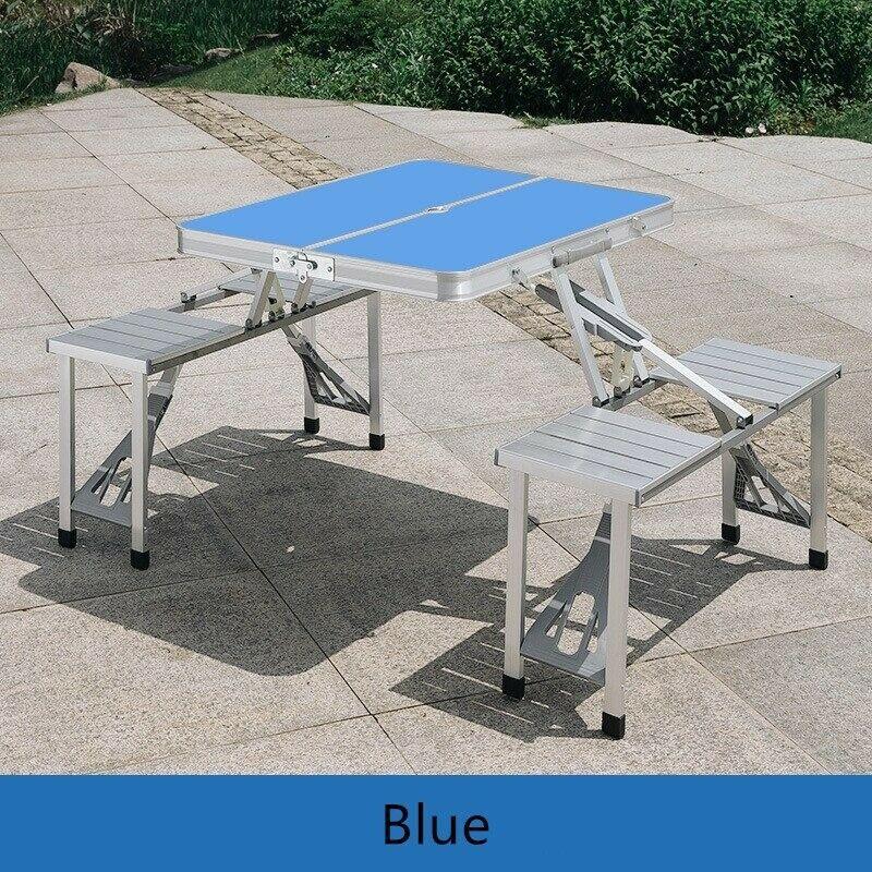 Portable Aluminum Alloy Folding Table Stall Table Siamese BBQ Camping Table Set