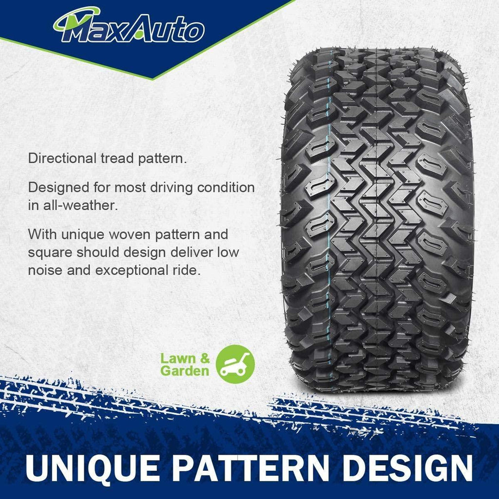 MaxAuto 2 Pcs All Trail Tire 22x11.00-10 Lawn Mower Golf Cart Tire for Hilly Terrian 6Ply