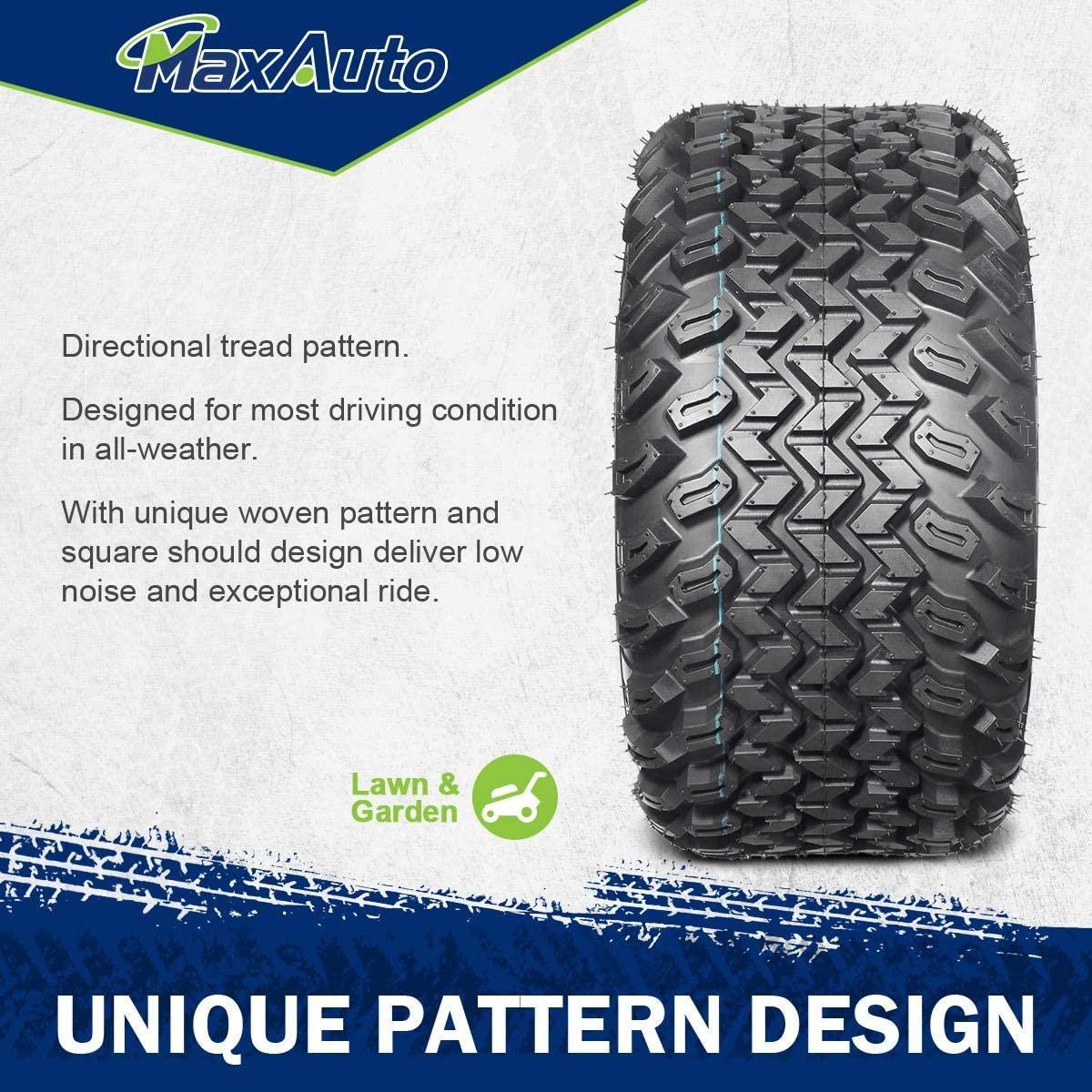 MaxAuto 2 Pcs All Trail Tire 22x11.00-10 Lawn Mower Golf Cart Tire for Hilly Terrian 6Ply