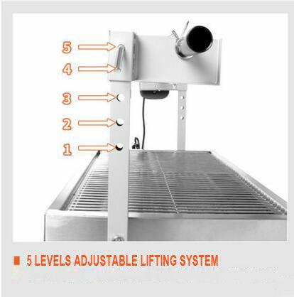 Steel BBQ Grill Charcoal Pig Spit Roaster Rotisserie Barbeque 220V