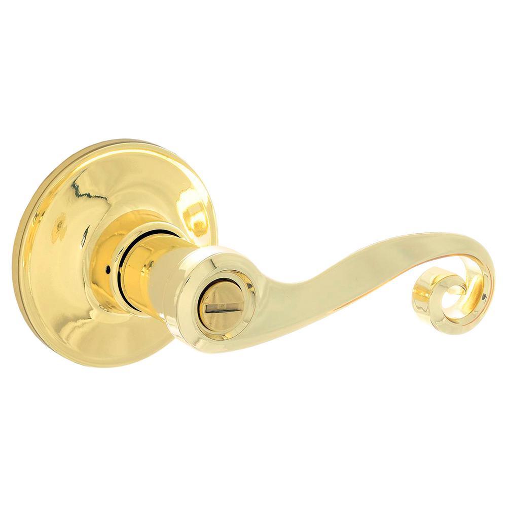 Acton Bright Brass Privacy Bed/Bath Door Lever