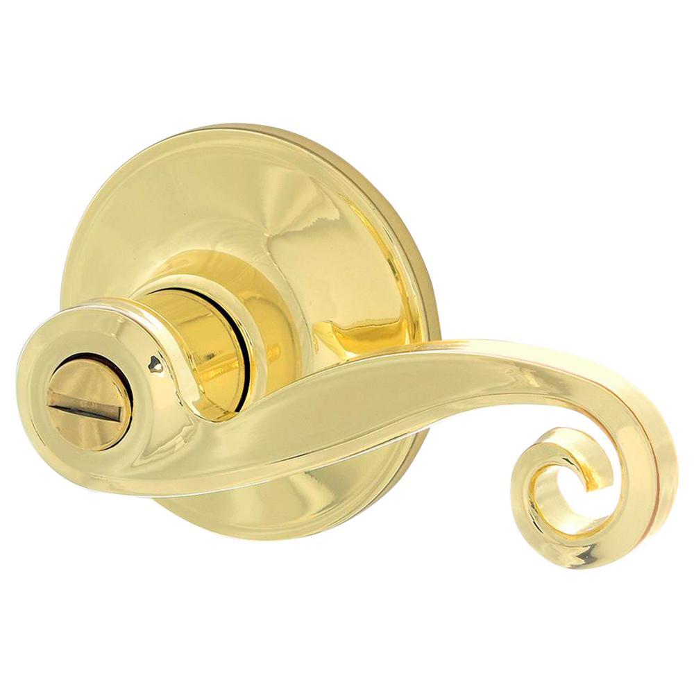 Acton Bright Brass Privacy Bed/Bath Door Lever