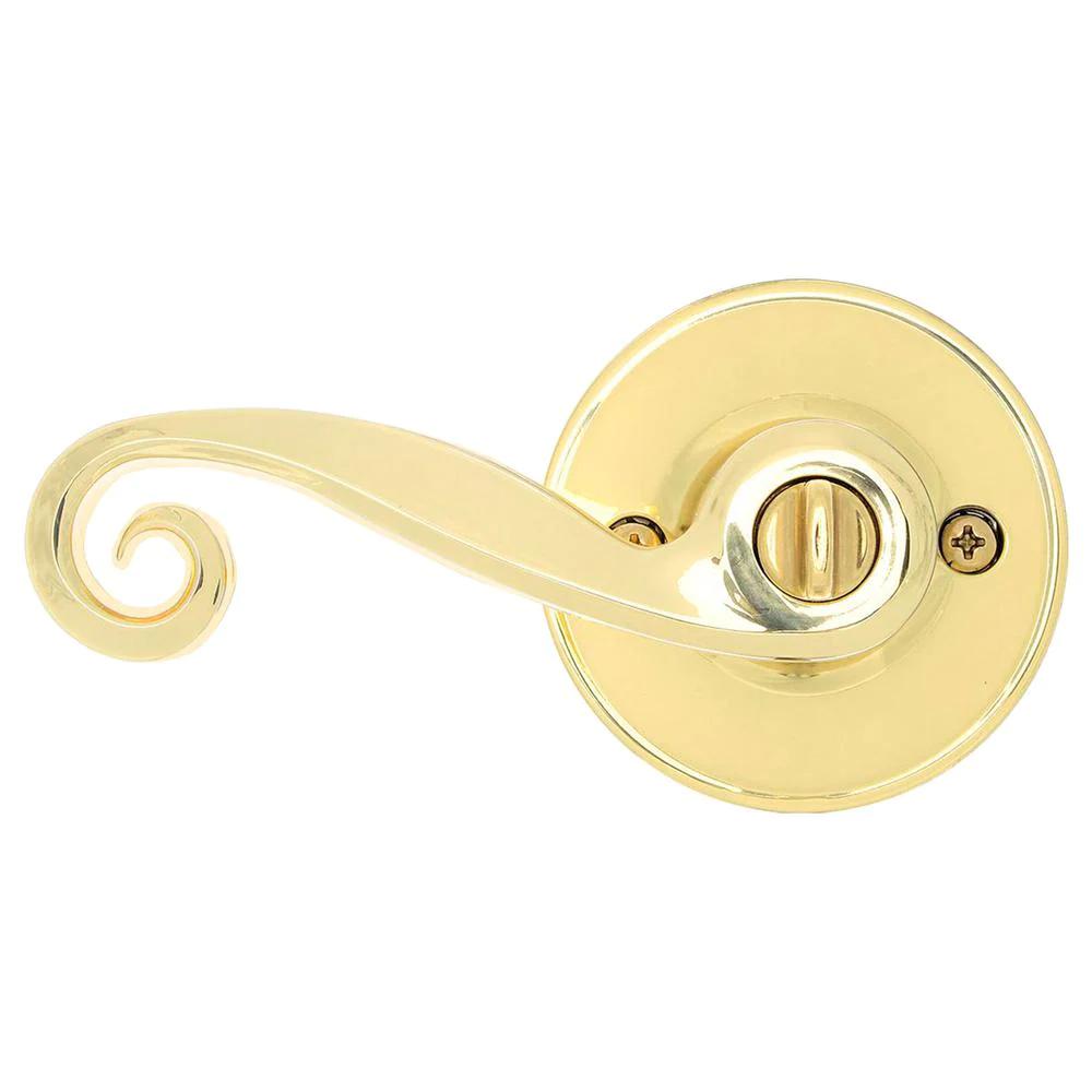 Acton Bright Brass Privacy Bed/Bath Door Lever