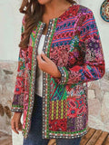 Ethnic Print Long Sleeve Coat