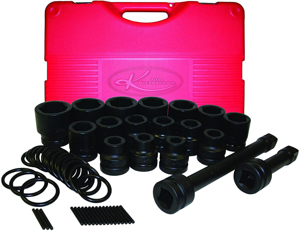 K Tool International 18 Piece 1" Drive Fractional Impact Shallow Socket Set KTI35100
