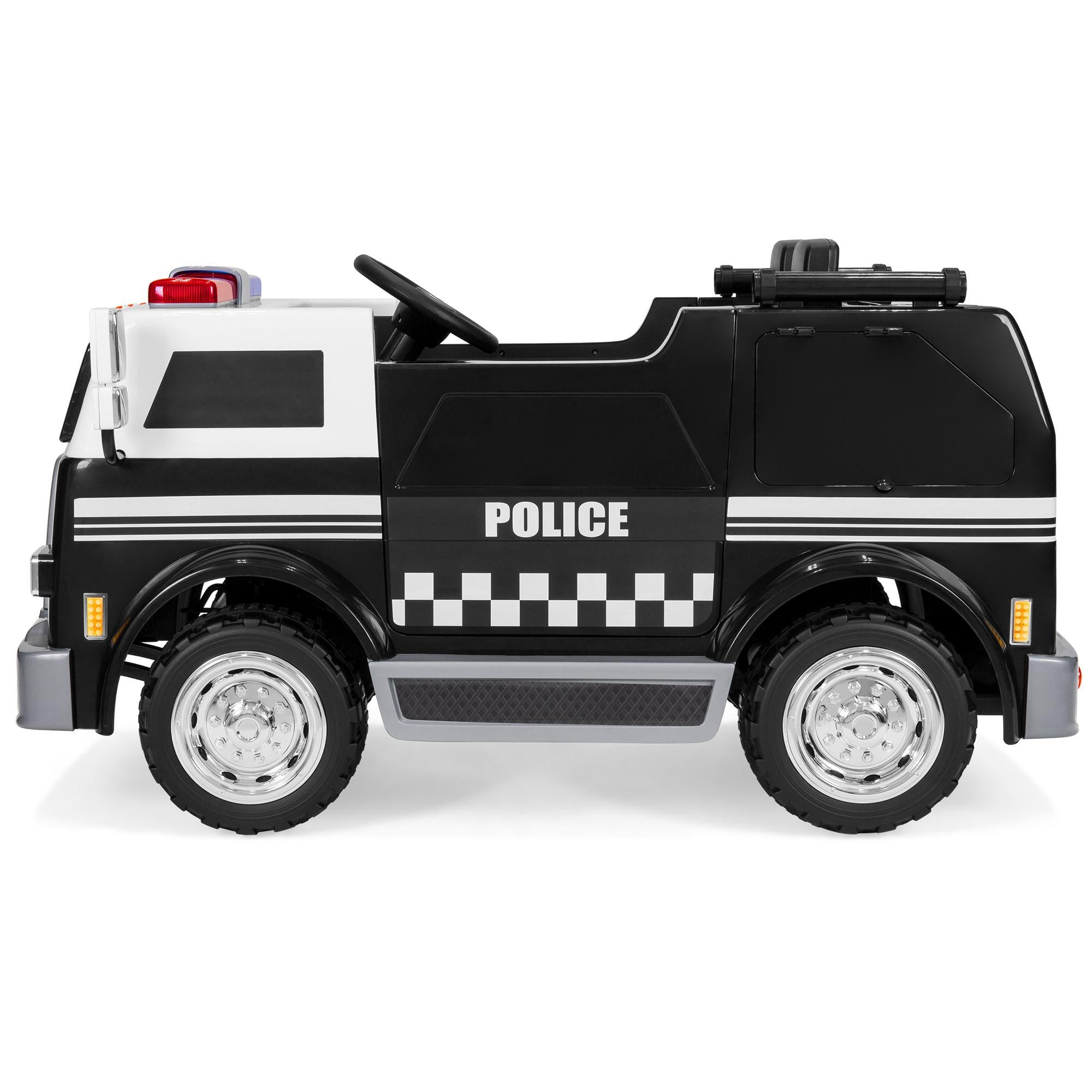 12V 2.4MPH 2-Speed Kids Police Ride On Truck Toy w/ Remote Control, USB Port, Lights, Siren