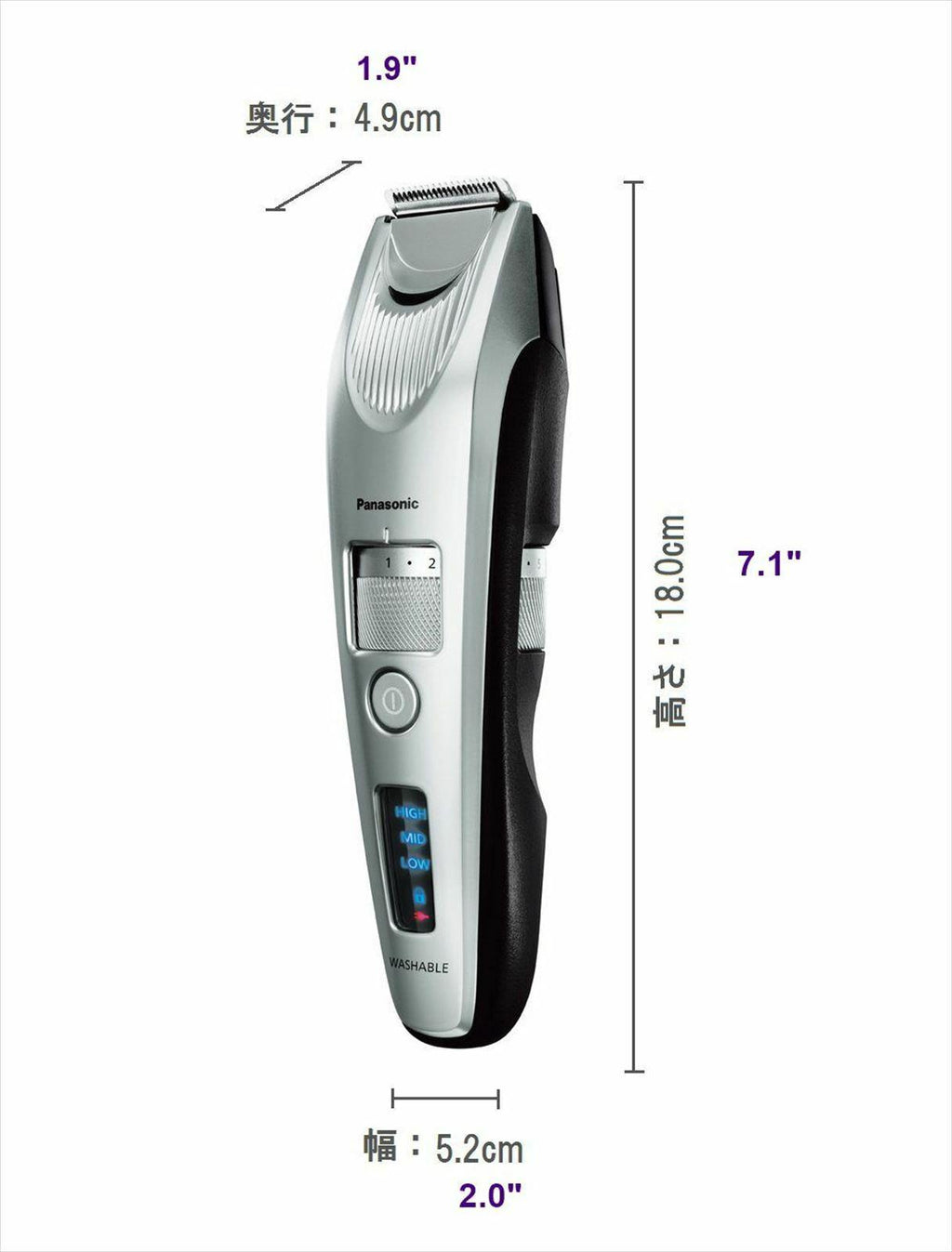 Panasonic Linear Beard Trimmer ER-SB60-S Black Silverfrom Japan