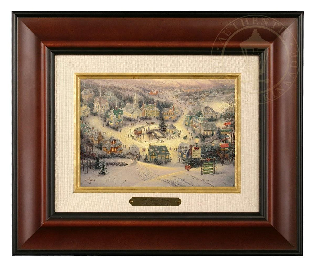 thomas kinkade st. nicholas circle brushwork (burl frame)