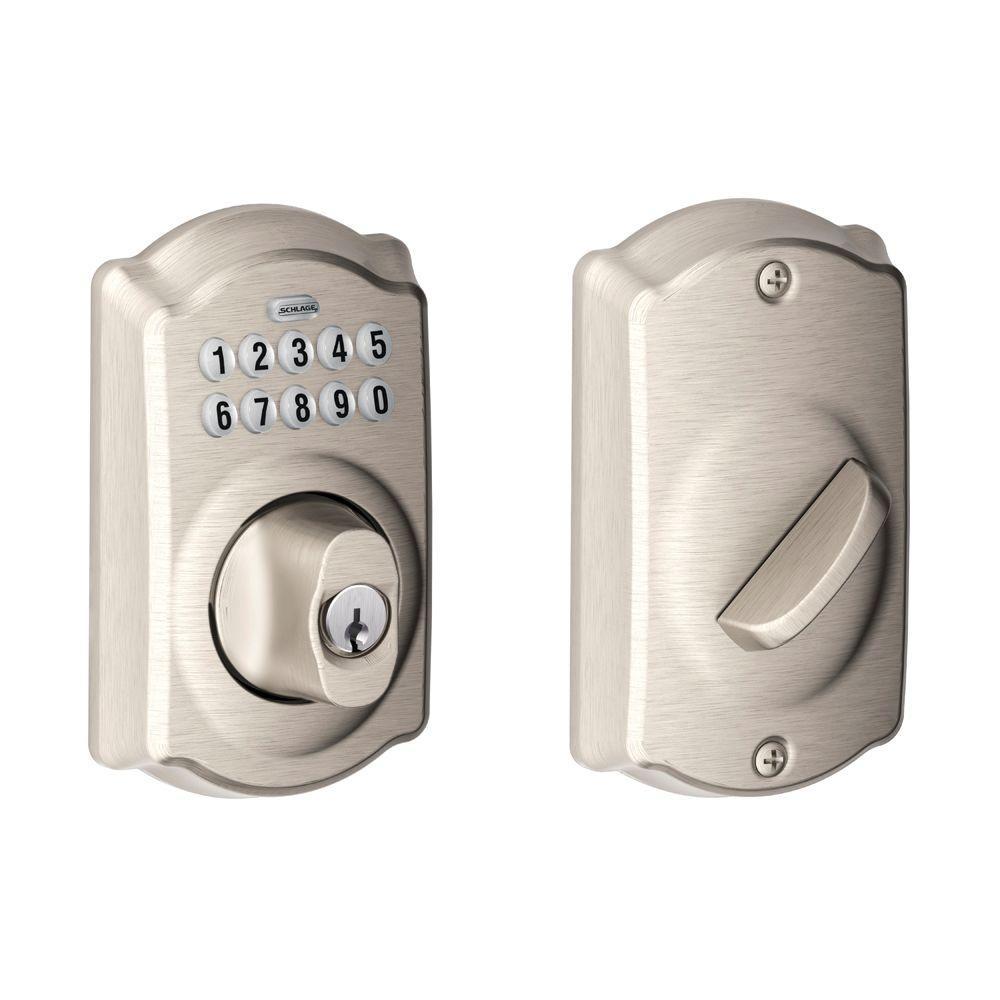 Camelot Satin Nickel Keypad Electronic Door Lock Deadbolt