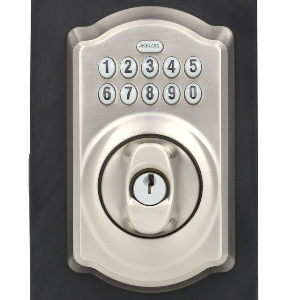 Camelot Satin Nickel Keypad Electronic Door Lock Deadbolt