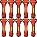 SINSEN Car Safety Hammer Set of 10 Emergency Escape Tool Auto Car Window Glass Hammer Breaker and Seat Belt Cutter Escape 2-in-1 for Family Rescue &amp; Auto Emergency Escape Tools (Reflective Tape 10PCS)