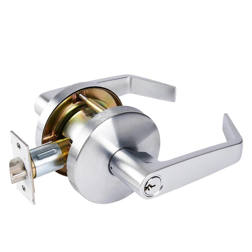 Commercial 2-3/4 in. Satin Chrome Heavy-Duty Storeroom Leverset