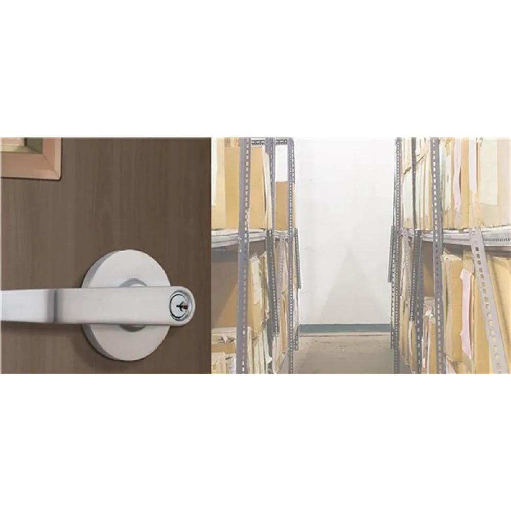 Commercial 2-3/4 in. Satin Chrome Heavy-Duty Storeroom Leverset