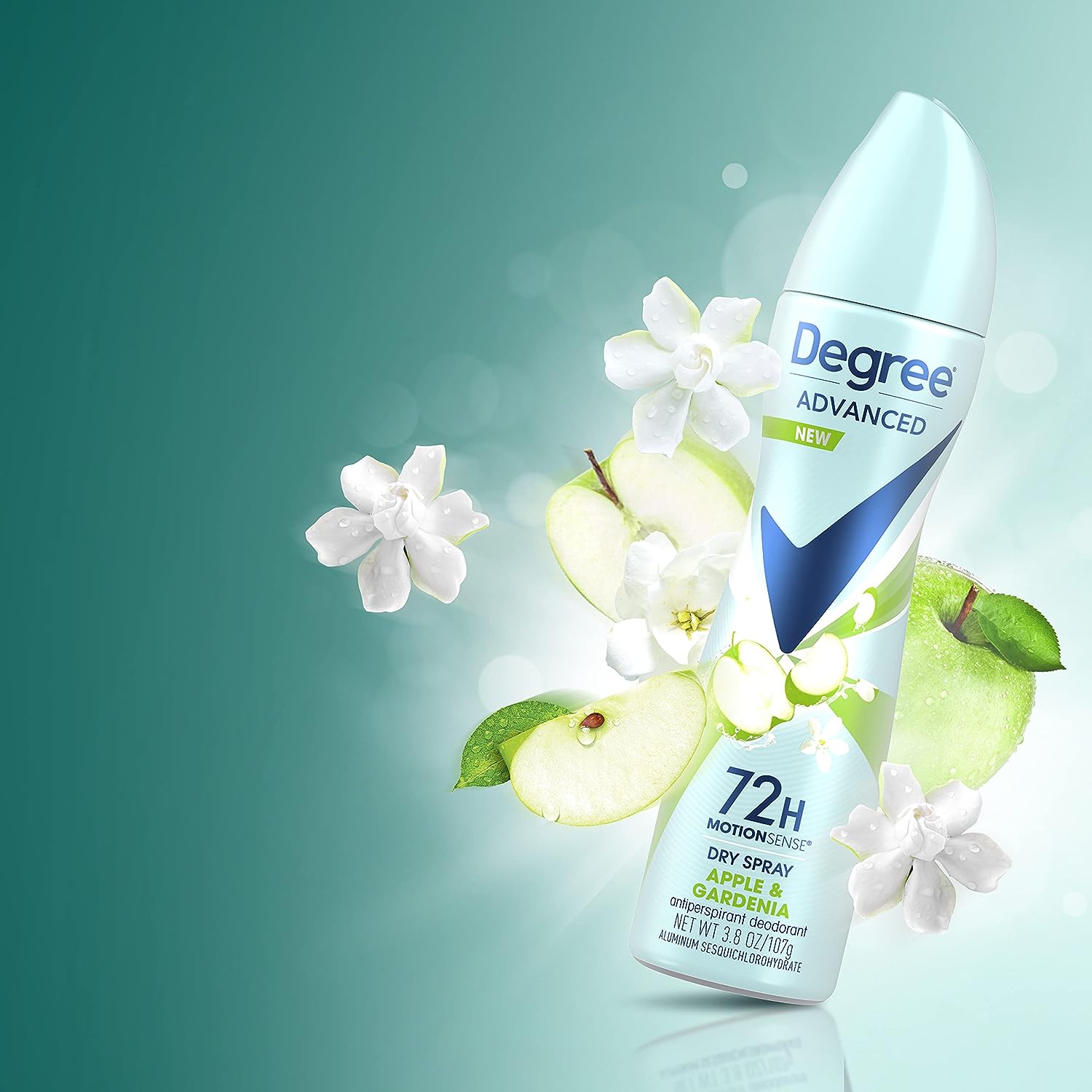 Degree Antiperspirant Spray Deodorant for Women Apple &amp; Gardenia 72-Hour Protection, 3.8 Ounce (Pack of 3)