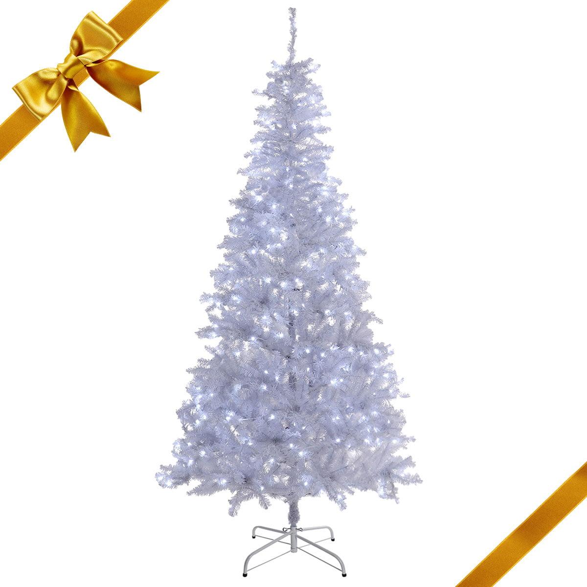 Christmas Tree,7.5 Feet Artificial Christmas Tree, with 1260 Branch Tips, 450  Led Lights and Metal Stand