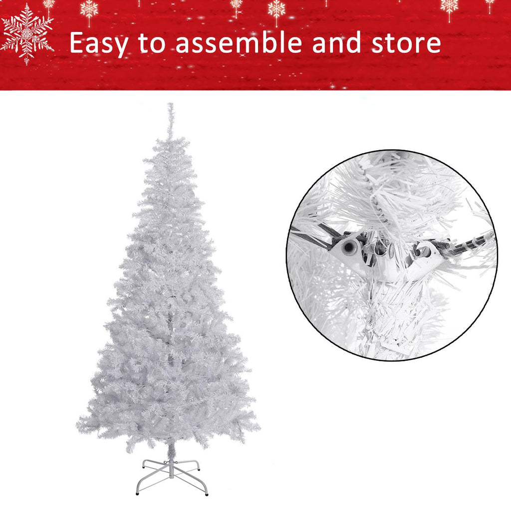 Christmas Tree,7.5 Feet Artificial Christmas Tree, with 1260 Branch Tips, 450  Led Lights and Metal Stand