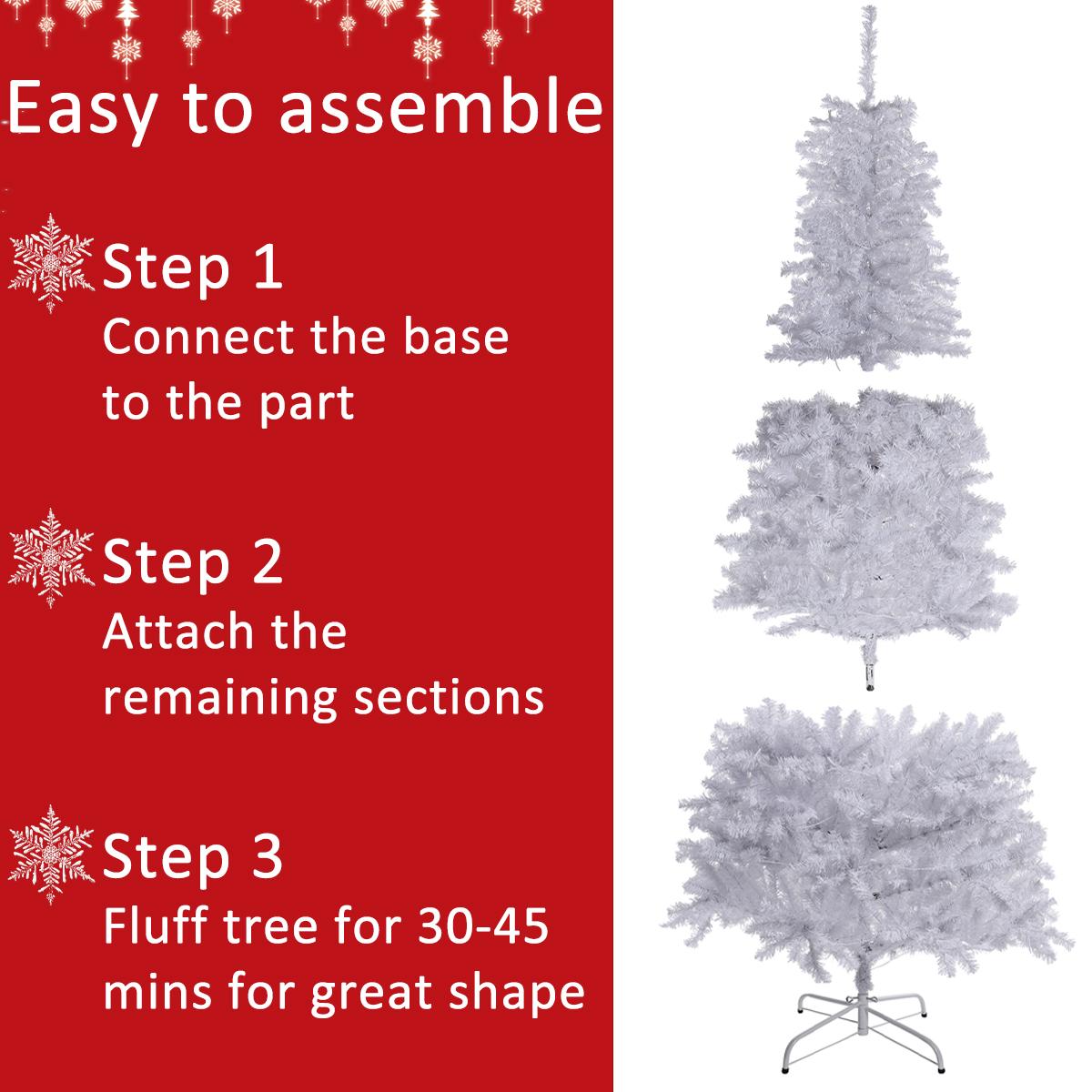 Christmas Tree,7.5 Feet Artificial Christmas Tree, with 1260 Branch Tips, 450  Led Lights and Metal Stand