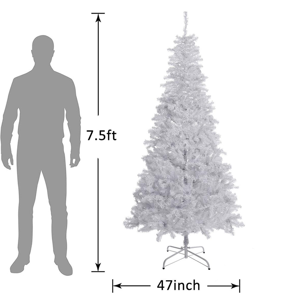 Christmas Tree,7.5 Feet Artificial Christmas Tree, with 1260 Branch Tips, 450  Led Lights and Metal Stand