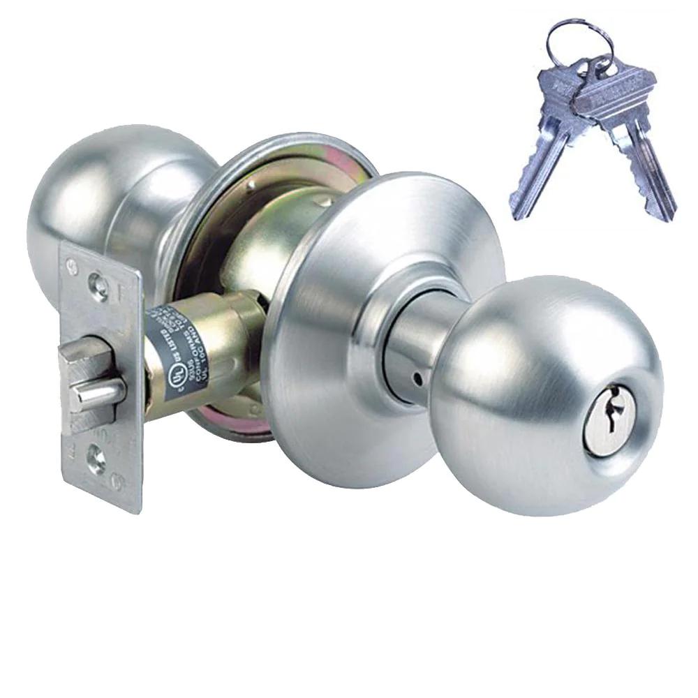 Steel Grade 3 Keyed Storeroom Door Knob with 12 SC1 Keys (6-Pack, Keyed Alike)