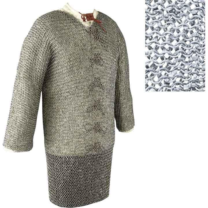 Full Sleeve Riveted 60 Inch Aluminum Chainmail Shirt | Steel by Medieval Collectibles