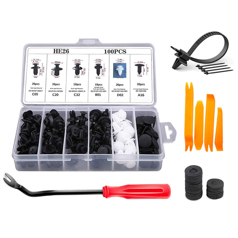 Premium Car Plastic Fastener Clips: Perfect For Auto Bumper, Door Trim, Panel Fender &amp; More!