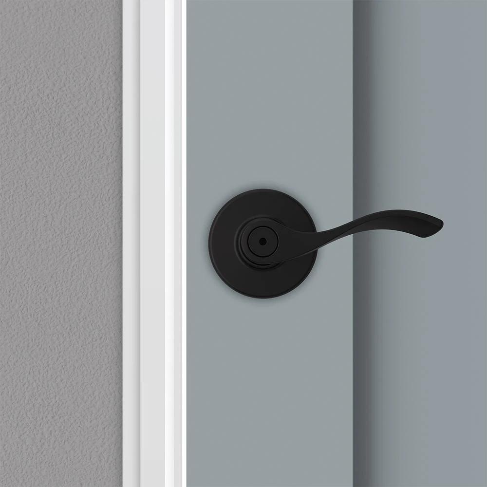 Balboa Matte Black Privacy Bed/Bath Door Lever